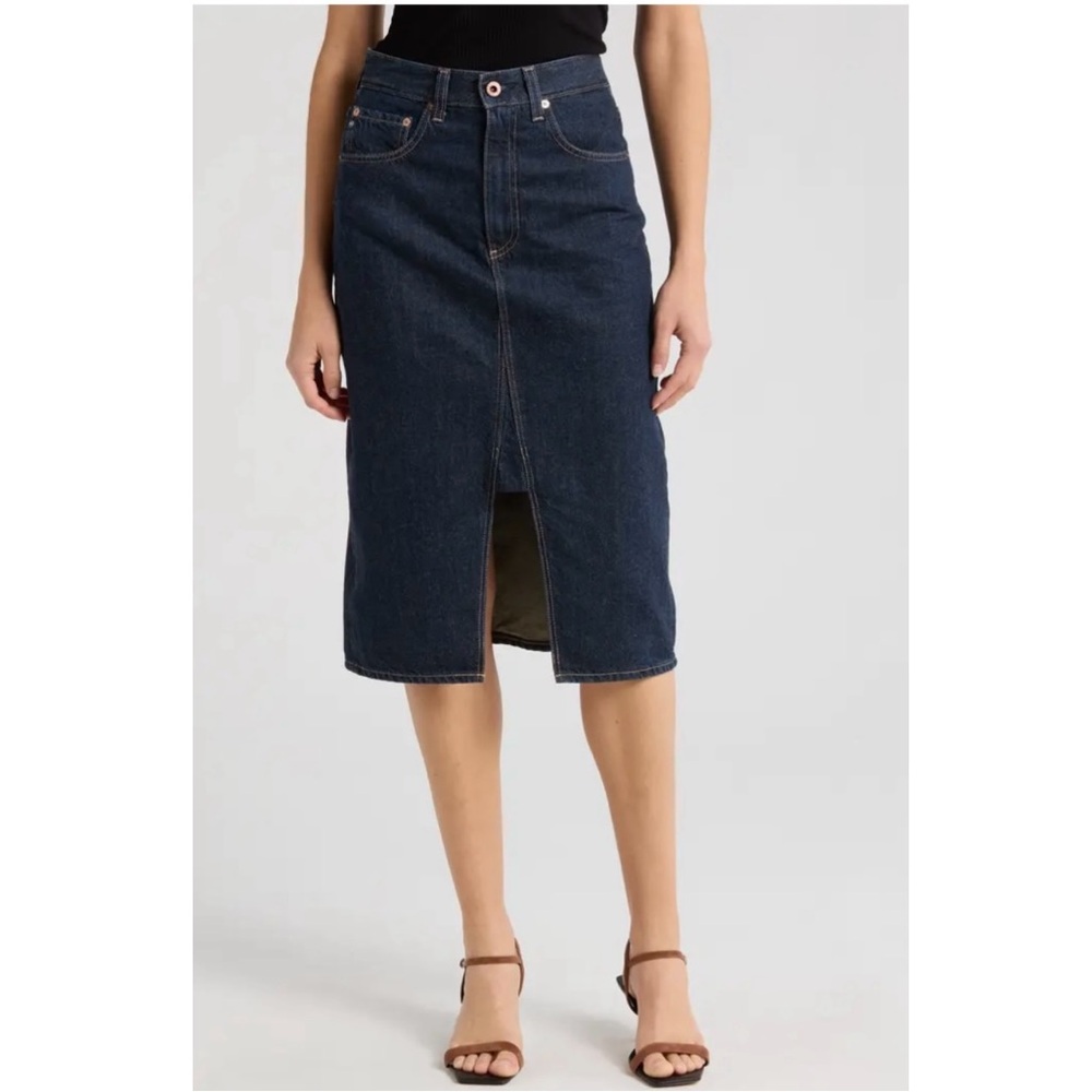 AG Adriano Goldschmied Interstellar Haruko Dark Wash Denim A-Line Skirt Size 27